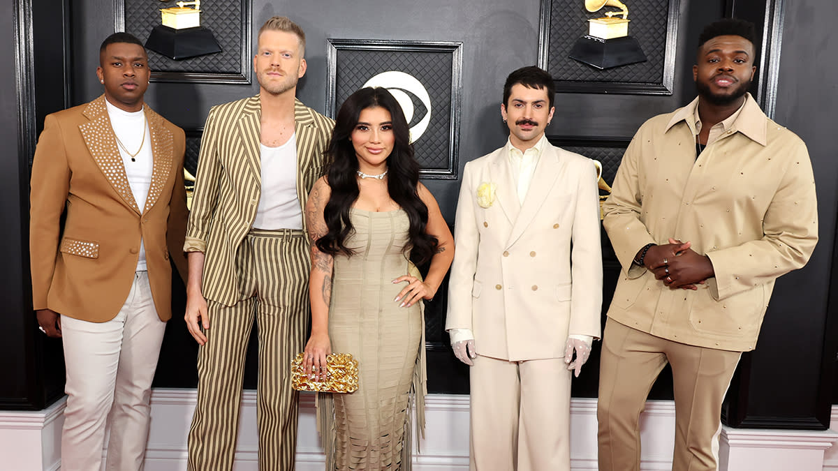 LOS ANGELES, CALIFORNIA - FEBRUARY 05: (FOR EDITORIAL USE ONLY) Pentatonix attends the 65th GRAMMY Awards on February 05, 2023 in Los Angeles, California. (Photo by Amy Sussman/Getty Images)