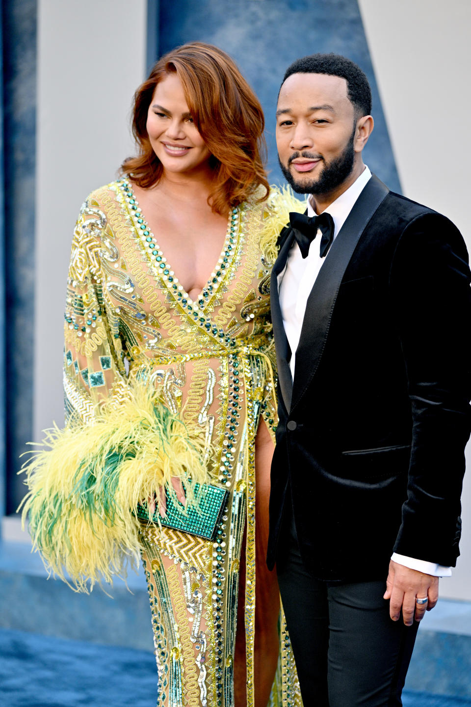 BEVERLY HILLS, CALIFORNIA - MARCH 12: Christine Teigen and John Legend attend the 2023 Vanity Fair Oscar Party Hosted By Radhika Jones at Wallis Annenberg Center for the Performing Arts on March 12, 2023 in Beverly Hills, California. (Photo by Lionel Hahn/Getty Images)