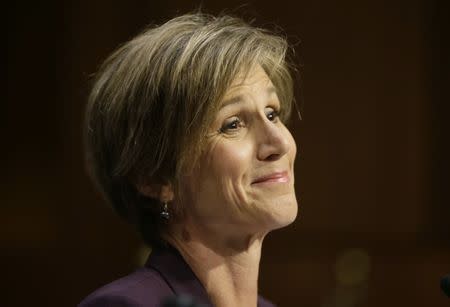 Former Deputy Attorney General Sally Yates arrives to testify before a Senate Judiciary Committee hearing on “Russian interference in the 2016 U.S. election” on Capitol Hill in Washington, U .S., May 8, 2017. REUTERS/Jim Bourg