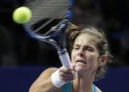 Tennis - Kremlin Cup - Women's singles - Final - Moscow, Russia - October 21, 2017 Julia Goerges of Germany in action against Daria Kasatkina of Russia. REUTERS/Tatyana Makeyeva