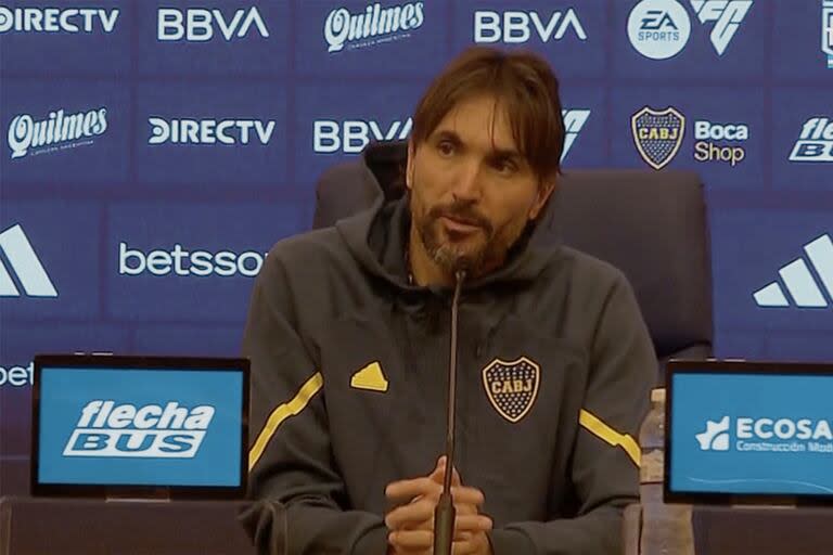 Diego Martínez, entrenador de Boca, en conferencia de prensa tras el empate con Talleres
