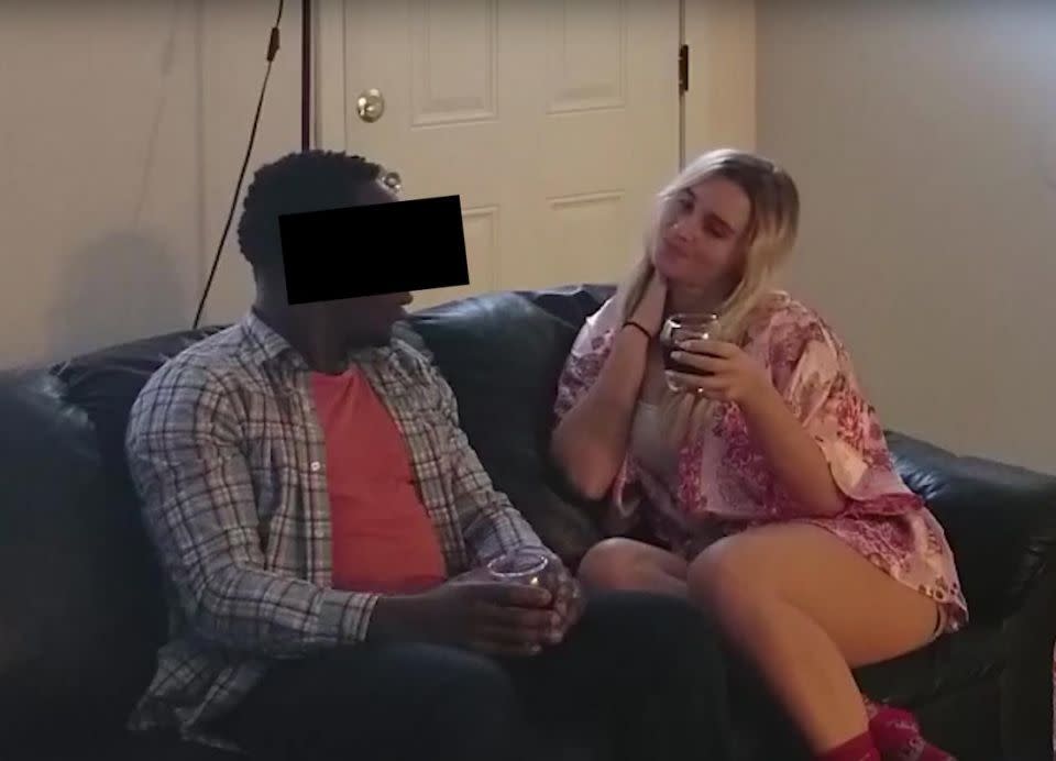 The girlfriend asked the best friend over to her house to ask him to help her move. Photo: YouTube/To Catch a Cheater