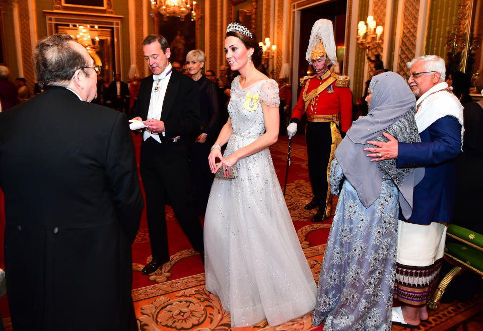 Kate Middleton Dazzles in Sequined Gown at White Tie Reception