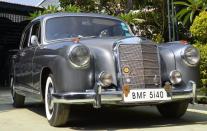 <b>Car:</b> Mercedes 219 <br><b>Year:</b> 1957<br><b>Owner:</b> SG Mani<br><b>Story: </b>Sulaiman’s Mercedes collection was started when SG Mani, a buddy of his from college, called to tell him that he was willing to dispose his old, priced Mercedes 219 as it was in danger of getting corroded. Mani had bought it from an old Parsi gentleman. “This is the car that I enjoy driving most as I can drive it around everyday.”