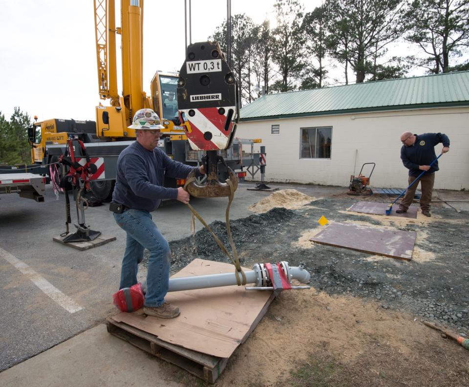 Site at the Blades water department being prepped for the  carbon filtration system.  Carbon filtration systems have been proven to remove PFCs from water, as well as other contaminants such as nitrate.