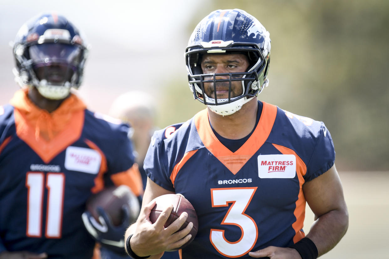 The NFL scheduled the Denver Broncos and new quarterback Russell Wilson for some high-profile games this season. (Photo by AAron Ontiveroz/MediaNews Group/The Denver Post via Getty Images)