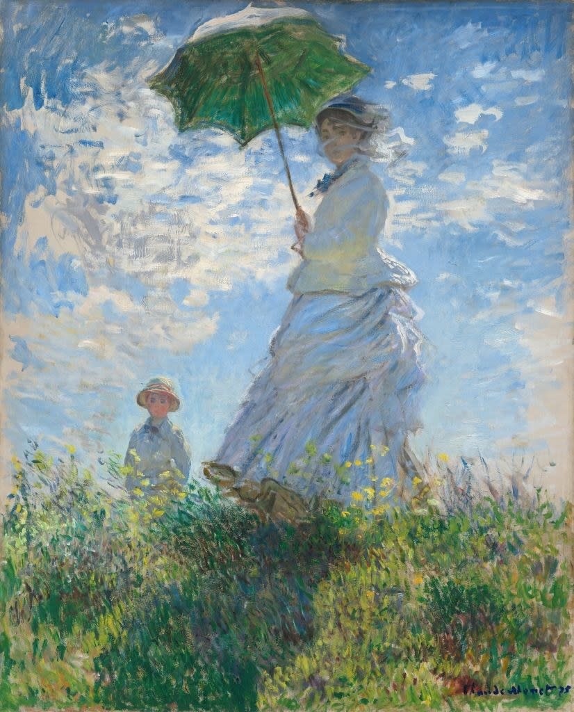 Woman with a Parasol was likely painted in one hours-long session outdoors, which blows my mind. Monet wanted to convey a relaxed family outing.Location: National Gallery of Art, Washington, D.C., United States.