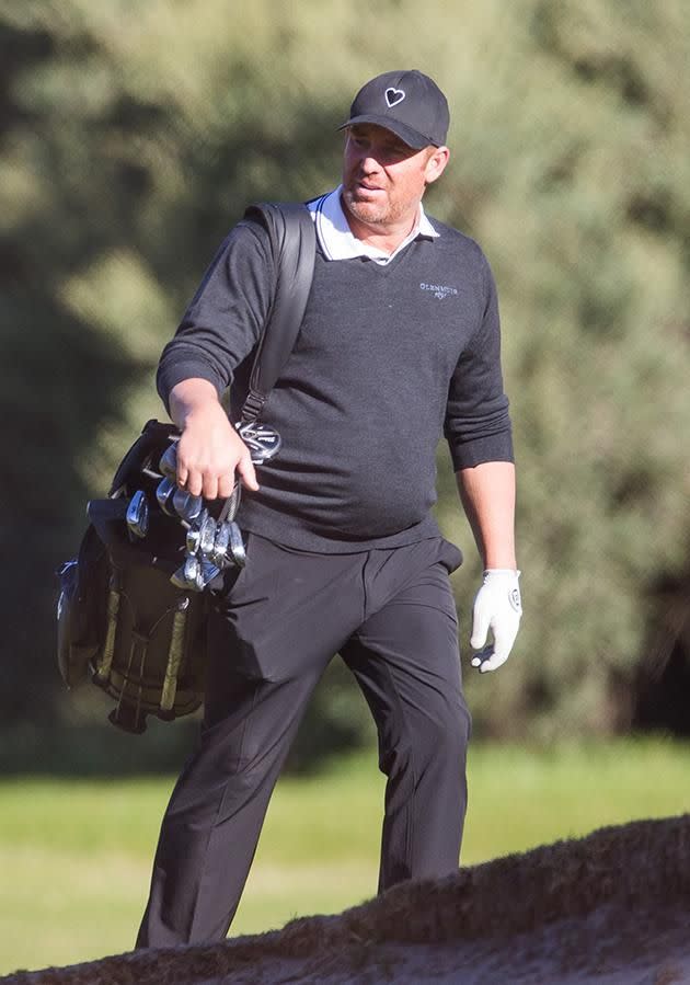 He was seen enjoying a round of gold in Melbourne on Tuesday. Source: Splash