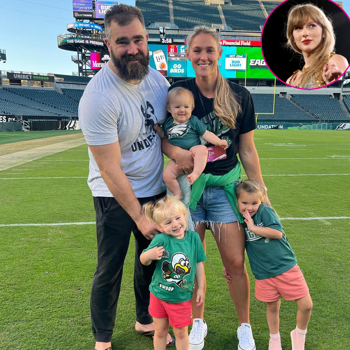 Jason Kelce's Wife Kylie Kelce Helps 'Swiftie' Daughter Wyatt 'Learn  Football