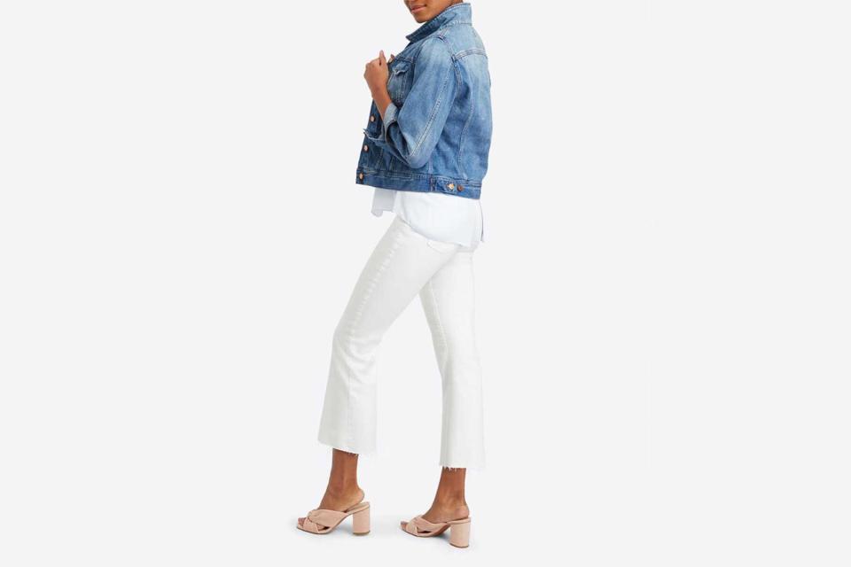 Spanx cropped flare jeans in white