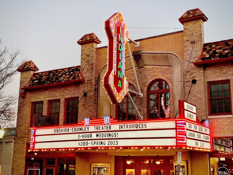 The lobby of the Buskirk-Chumley Theater is now available for weddings.