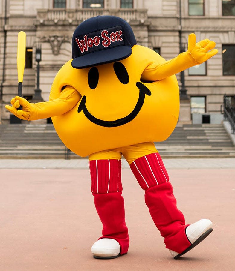 Worcester Red Sox mascot Smiley Ball.