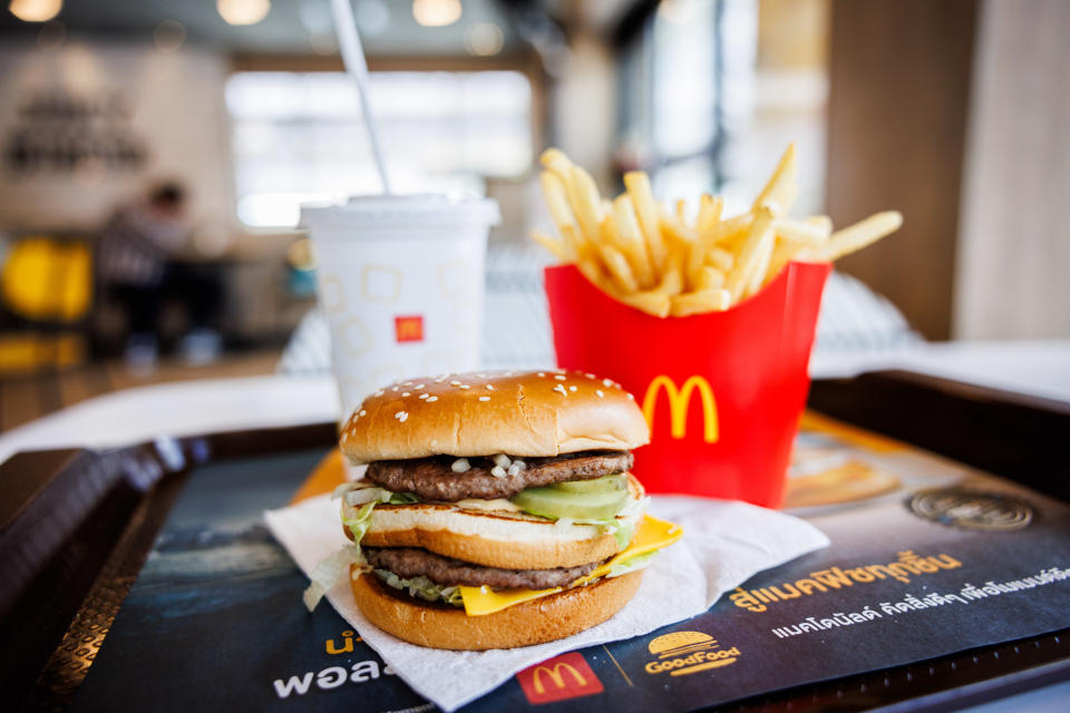 BANGKOK, THAILAND - JUNE 08: A McDonald's Big Mac meal on June 8, 2024 in Bangkok, Thailand.  International fast food chains such as McDonald's, KFC and Burger King are extremely popular in Southeast Asia, with the brands found in almost every major city and town in the region, reflecting the brands' global appeal and reach.  (Photo by Lauren DeCicca/Getty Images)