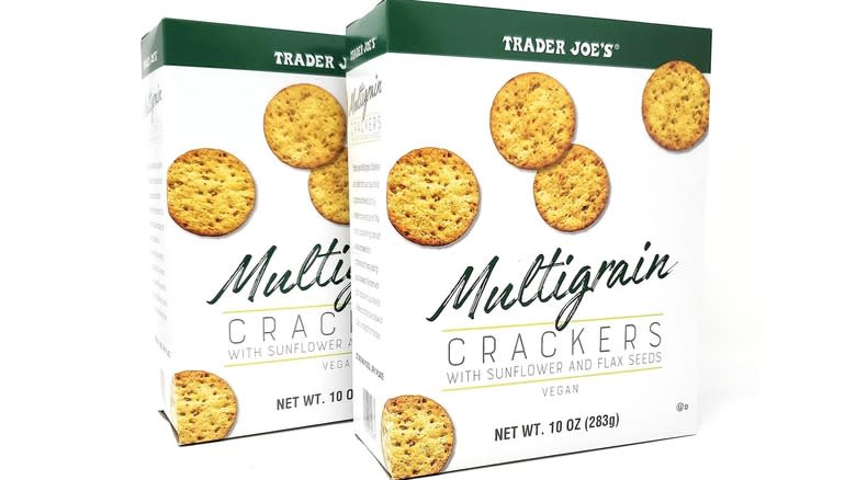 Trader Joe's multigrain crackers boxes