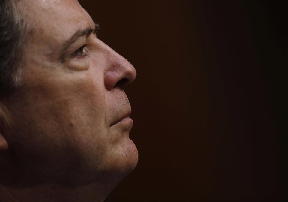 <p>Former FBI Director James Comey testifies before a Senate Intelligence Committee hearing on “Russian Federation Efforts to Interfere in the 2016 U.S. Elections” on Capitol Hill in Washington, June 8, 2017. (Photo: Aaron P. Bernstein/Reuters) </p>