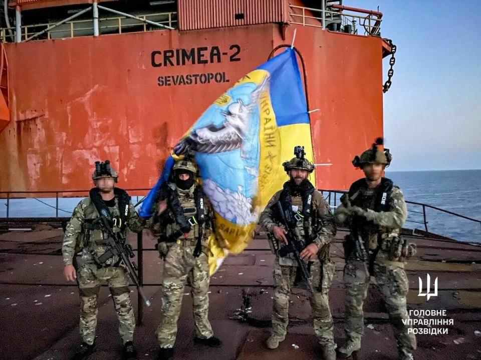 烏克蘭從俄羅斯手中奪回2015年失去的鑽井平台   圖：翻攝自烏克蘭國防部情報局影片