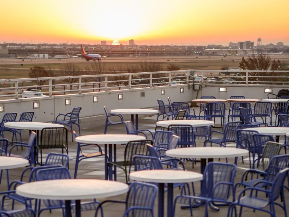 The Deck overlooking Dallas Love Field's runway