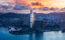 <p>The tallest building in one of the world’s most stunning skylines, the ICC has towered over Hong Kong since 2010. It’s far more than an office building: It hosts a shopping mall, a 101st-floor restaurant, and the highest hotel in the world: <a rel="nofollow noopener" href="http://www.travelandleisure.com/travel-guide/hong-kong/hotels/the-ritz-carlton" target="_blank" data-ylk="slk:Ritz-Carlton Hong Kong;elm:context_link;itc:0;sec:content-canvas" class="link ">Ritz-Carlton Hong Kong</a> (which has a bar and swimming pool on floor 118, making them both the highest of their kind as well). </p>