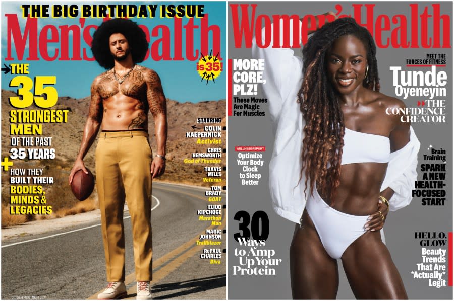 Cover images: (left) Colin Kaepernick photographed by Joshua Kissi for Men’s Health; Tunde Oyeneyin photographed by Caleb & Gladys for Women’s Health