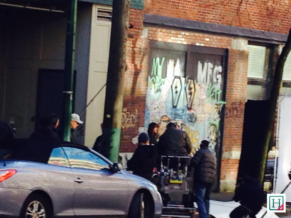 Dakota Johnson films a 'Fifty Shades Of Grey' scene in Vancouver.