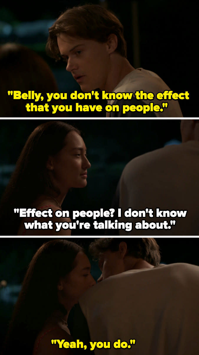 Conrad says Belly doesn't know the effect she has on people and they almost kiss