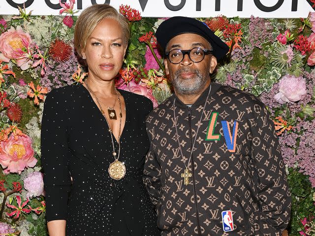 <p>Pascal Le Segretain/Getty</p> Tonya Lewis Lee and Spike Lee attend the Louis Vuitton Dinner at Fred L'Ecailler during the 74th annual Cannes Film Festival on July 13, 2021 in Cannes, France.