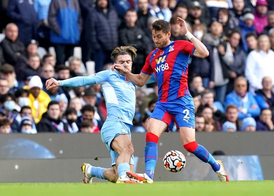 Palace beat Manchester City when they faced them at the Etihad last October (Martin Rickett/PA) (PA Archive)