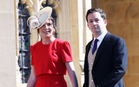 Rebecca Deacon and Adam Priestley arrive at the wedding