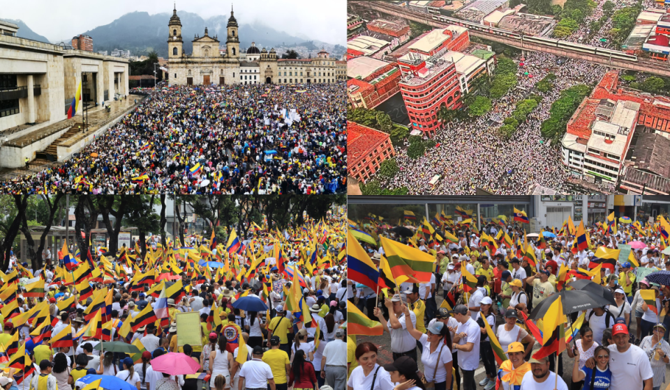 Marchas 21 de abril 2024 en Bucaramanga. fOTO: Alcaldía de Bogotá, Alcaldía de Medellín y Alcaldía de Bucarmanga.