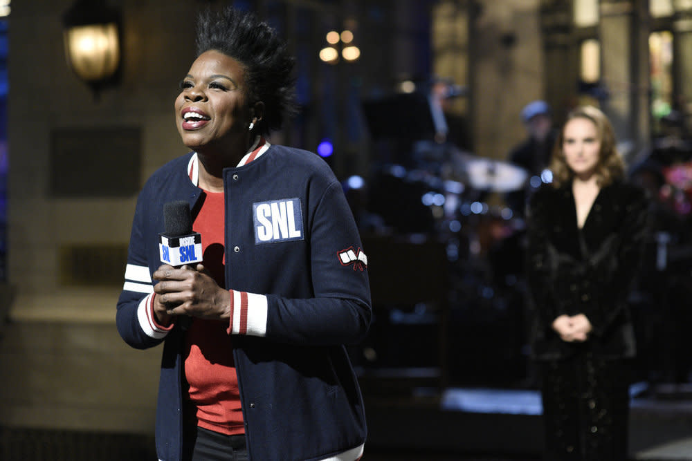 Leslie Jones during the opening monologue of <em>Saturday Night Live</em> on Feb. 3. (Photo: Will Heath/NBC)