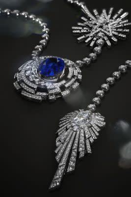 &quot;1932&quot;頂級珠寶系列Allure Céleste白金鑲鑽石及藍寶石項鏈 (可轉換成長、短項鏈、手鏈或胸針佩戴)