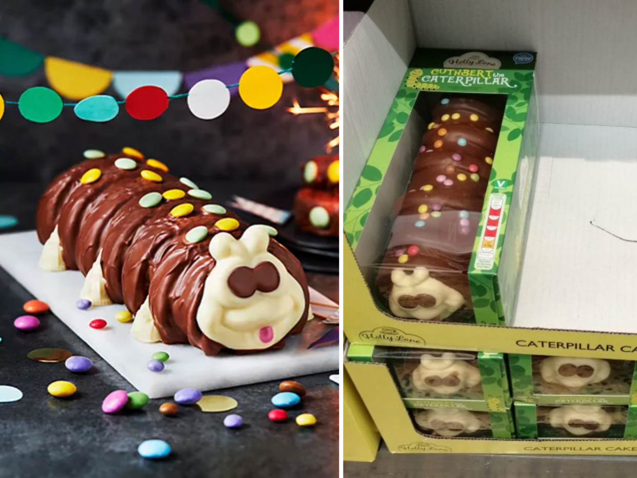 <p>M&S claims that rival supermarket chain Aldi’s Cuthbert the Caterpillar cake infringes its trademark</p> (Marks & Spencer and Twitter/@marc_jowett)