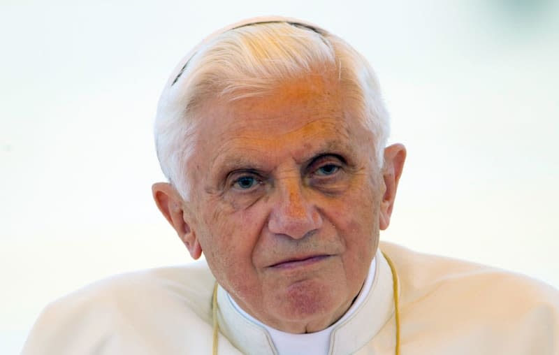 The late Pope Emeritus Benedict XVI upon his arrival at the airport. Pope Francis has described his predecessor Benedict XVI as a transitional pope, saying he was the only possible candidate to follow the upheavals under former pope John Paul II. Michael Kappeler/dpa