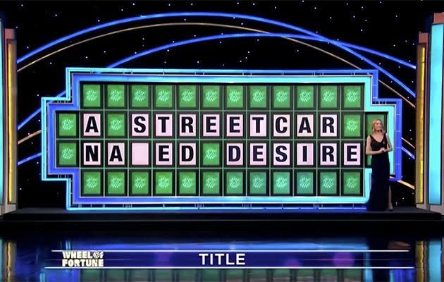 This was the 'Wheel of Fortune' board with one letter remaining. Photo: YouTube