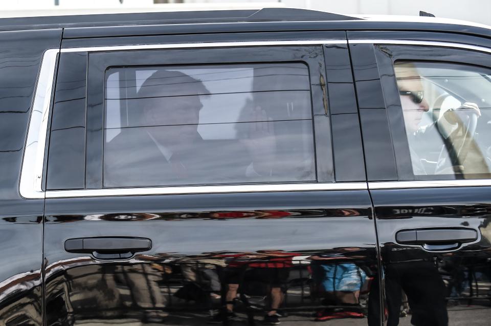 Former President Donald Trump arrives at the Alto Lee Adams Sr. U.S. Courthouse for a hearing into his classified documents case, on Friday, March 1, 2024, in. Fort Pierce.