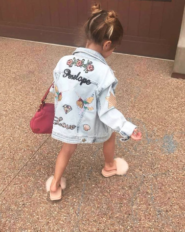 <p>Customised jacket? Most certainly expensive. And is that another designer handbag we see? [Photo: Kourtney Kardashian/ Instagram] </p>