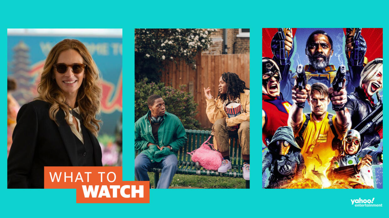 What to watch: Ticket To Paradise, Rye Lane and The Suicide Squad are all new to streaming this week. (Universal/Searchlight/Warner Bros.)
