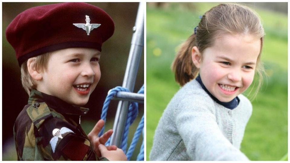 Prince William and Princess Charlotte look identical in this photo. Photo: Getty Images