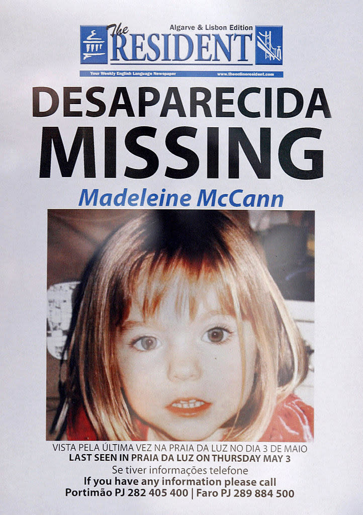 Missing person poster for Madeleine