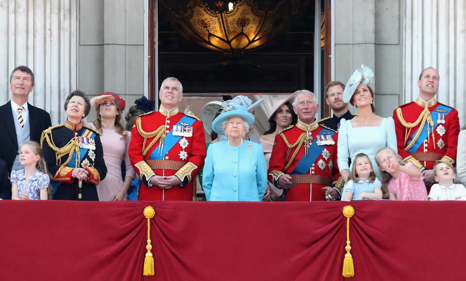 The royal family at Trooping the Colour in 2018