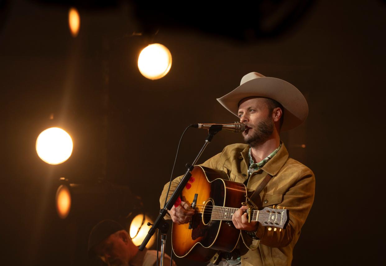 Charley Crockett performs at the Ryman Auditorium in Nashville, Tenn., Friday, July 26, 2024.