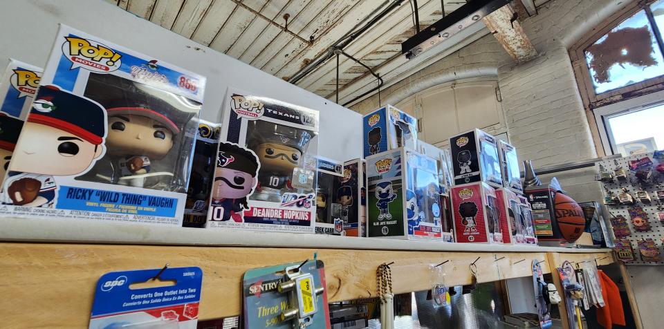 Some of the collectible Funko Pop! figurines available at A Little of This -N- That, located within the mill building at 79 Brook St., New Bedford.