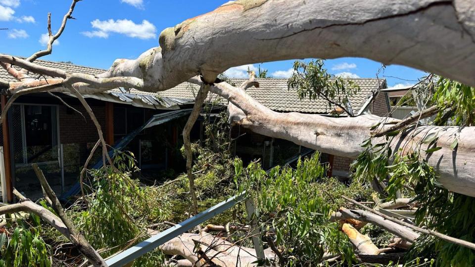 Damage to Jess Elder's home after the Christmas Night storm that hit the Gold Coast. Picture: Supplied