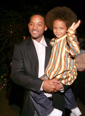 Will Smith and child at the New York premiere of Dreamworks' Shark Tale