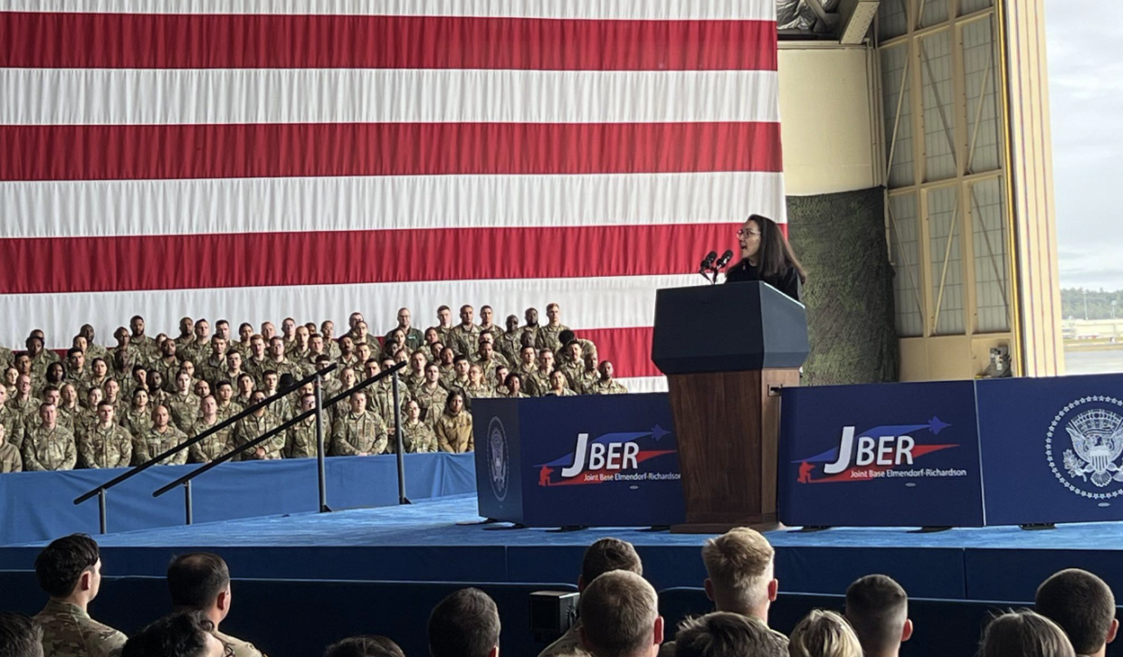 Rep. Mary Peltola speaks at 9/11 commemoration before President Joe Biden in Alaska (Photo/Representative Mary Peltola's Office)