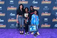 <p>Kevin Hart brought his family — minus baby Kenzo. The actor said his family “<a rel="nofollow noopener" href="https://www.instagram.com/p/Bh9dNVPAQIA/?hl=en&taken-by=kevinhart4real" target="_blank" data-ylk="slk:had a ball;elm:context_link;itc:0;sec:content-canvas" class="link ">had a ball</a>.” (Photo: Frederic J. Brown/AFP/Getty Images) </p>
