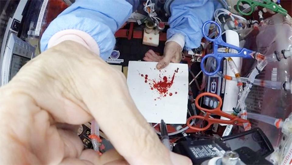 The tests showed different ways blood appears in zero gravity. Zack Kowalske / SWNS