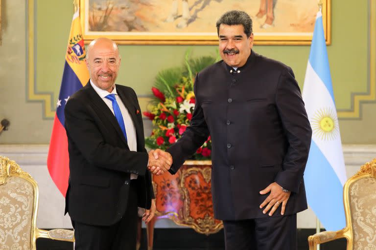 Oscar Laborde, cuando presentó sus cartas credenciales ante Nicolás Maduro como nuevo embajador argentino en Venezuela