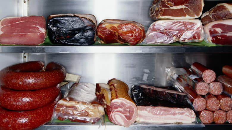 sausages stored in fridge individually packaged
