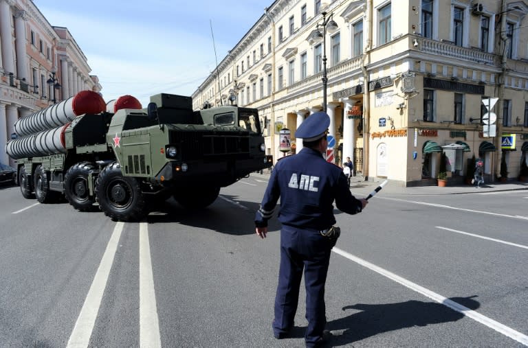 Syrian Deputy Foreign Minister Faisal al-Meqdad has said Russia's delivery of the advanced S-300 air defence system, pictured here in St. Petersburg in 2014, will force Israel to "think carefully" before carrying out any more strikes in the country